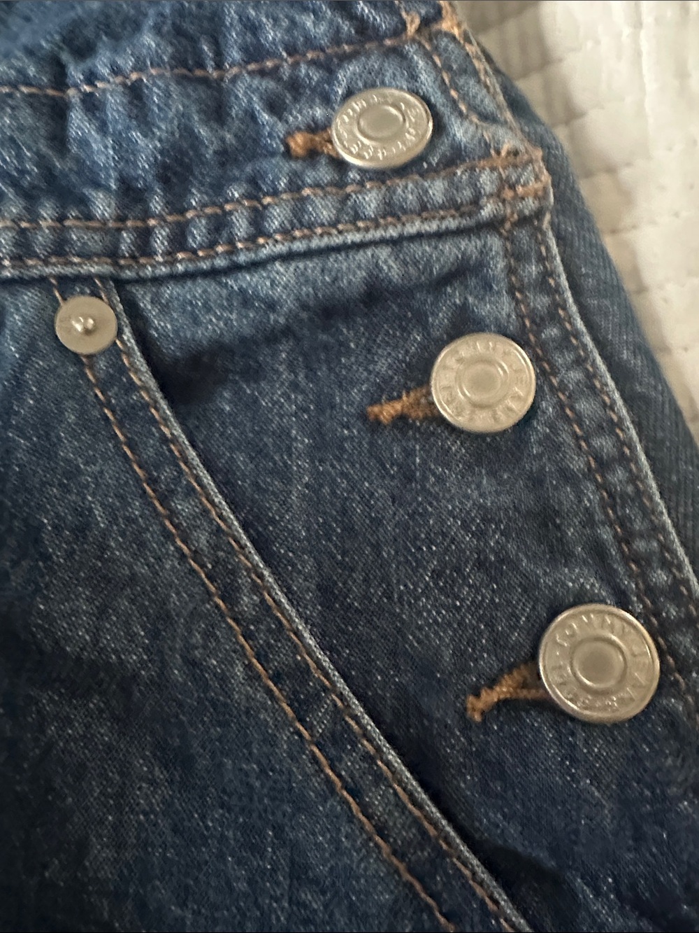 Tommy Hilfiger Blue Denim Pinafore Dress with Logo Strap - Picture 3 of 5